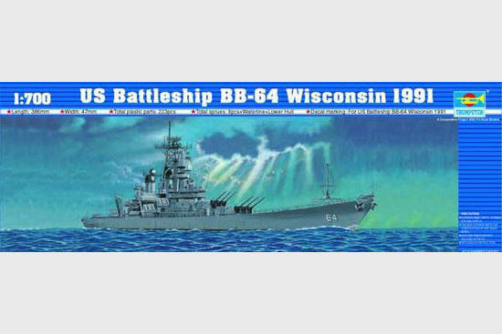 週間売れ筋 1/700 1991 Battleship BB64 Wisconsin USS Trumpeter 船・ボート