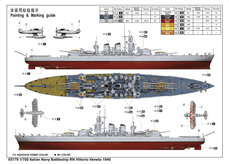 値下げ　Vittorio Veneto 1940 1/700スケール WWII Italy Navy Vittorio Veneto 1940 (Plastic model