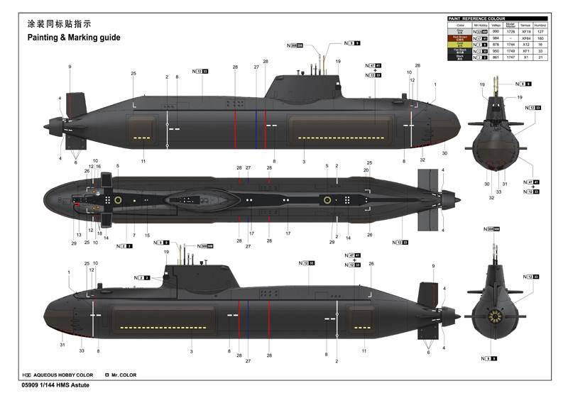 1/144イギリス海軍原子力潜水艦HMS Astute アスチュート 1/144 Trumpeter HMS Astute British Submarine - Squadron.com