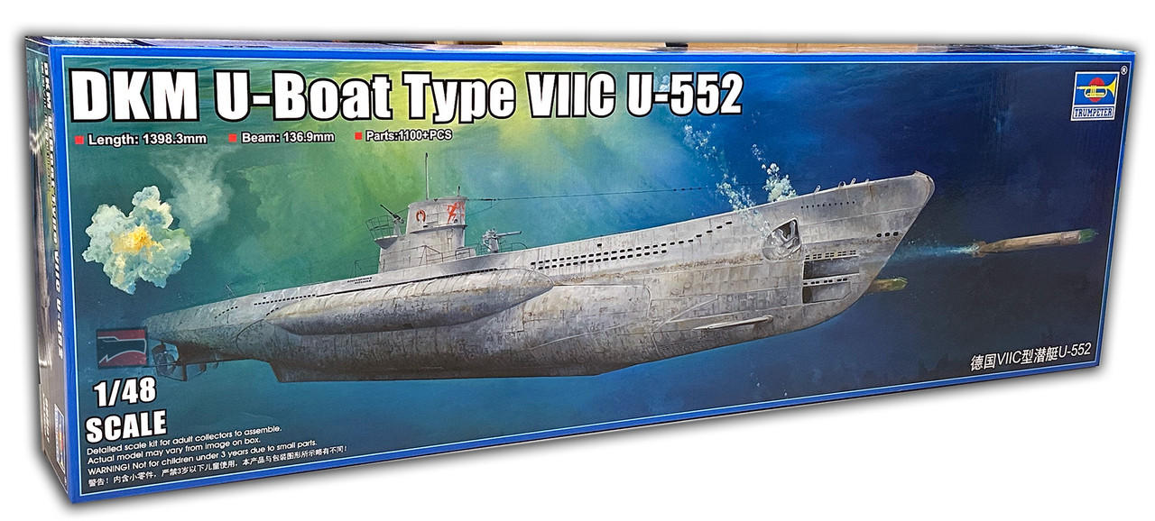 1/48 Trumpeter German DKM Type VIIC U552 U-Boat w/48 Figures