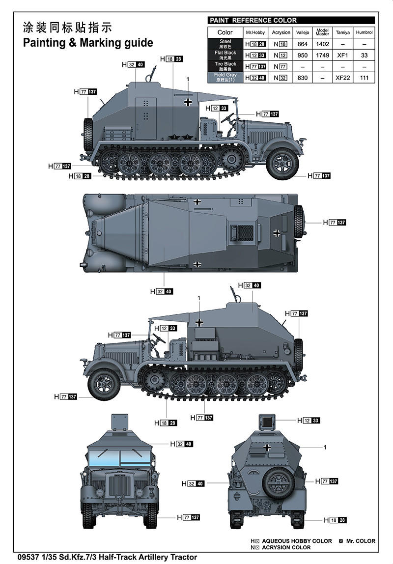 1/35 Trumpeter SdKfz 7/3 Halftrack Artillery Tractor - Squadron.com