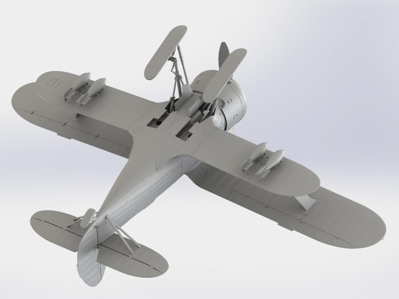 1/32 ICM I-153 (winter version), WWII Soviet Fighter - Squadron.com