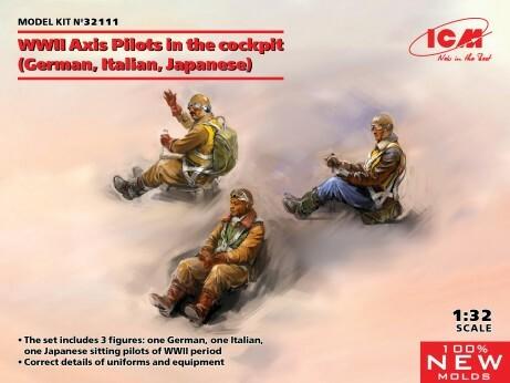 1/32 ICM WWII Axis Pilots in the cockpit (German Italian Japanese