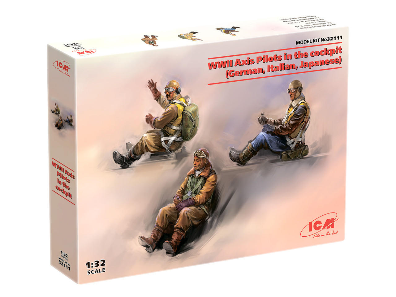 1/32 ICM WWII Axis Pilots in the cockpit (German Italian Japanese