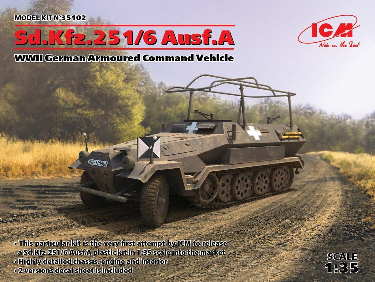 1/35 ICM Sd.Kfz.251/6 Ausf.A, WWII German Armoured Command Vehicle