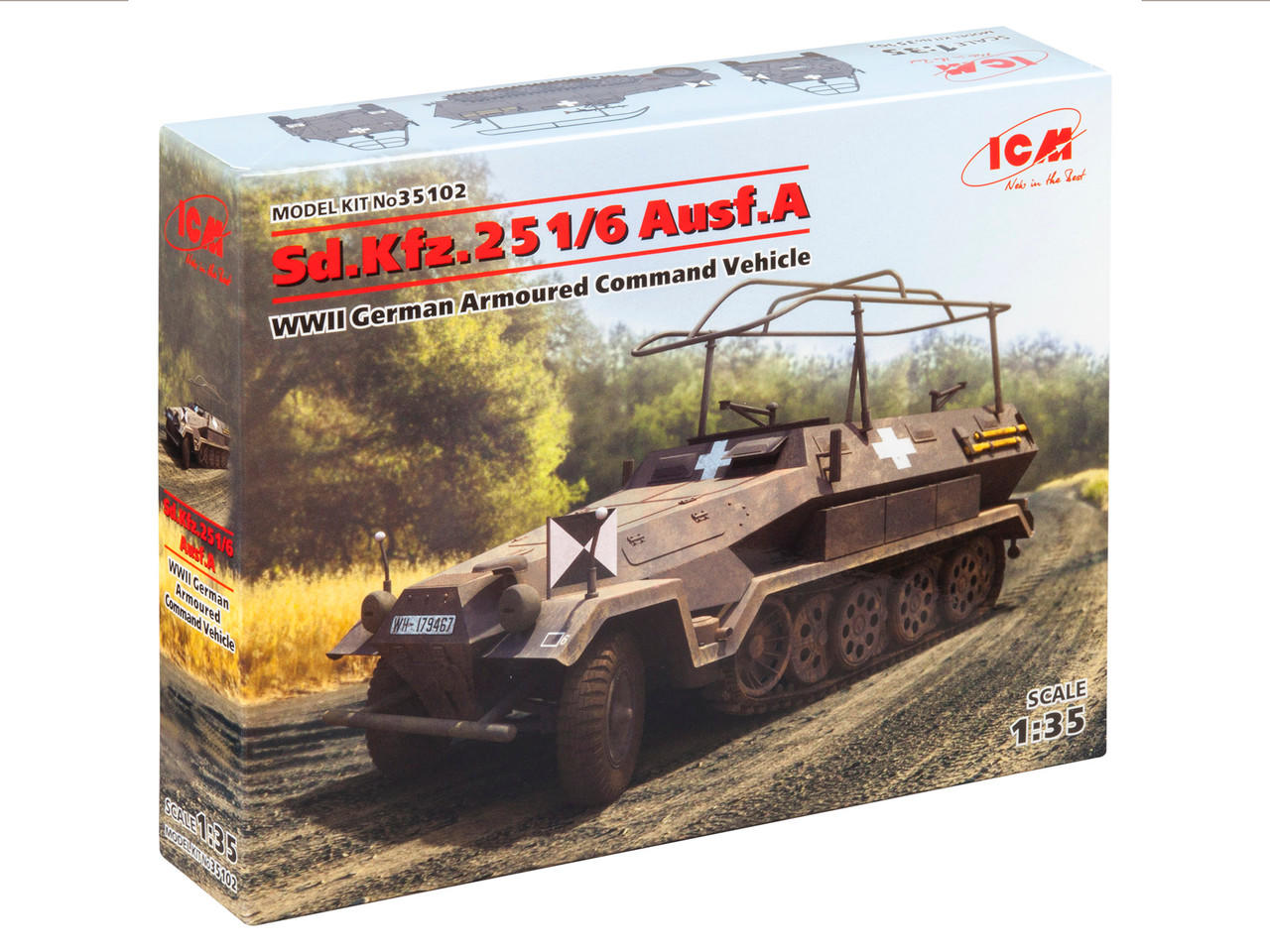 1/35 ICM Sd.Kfz.251/6 Ausf.A, WWII German Armoured Command Vehicle