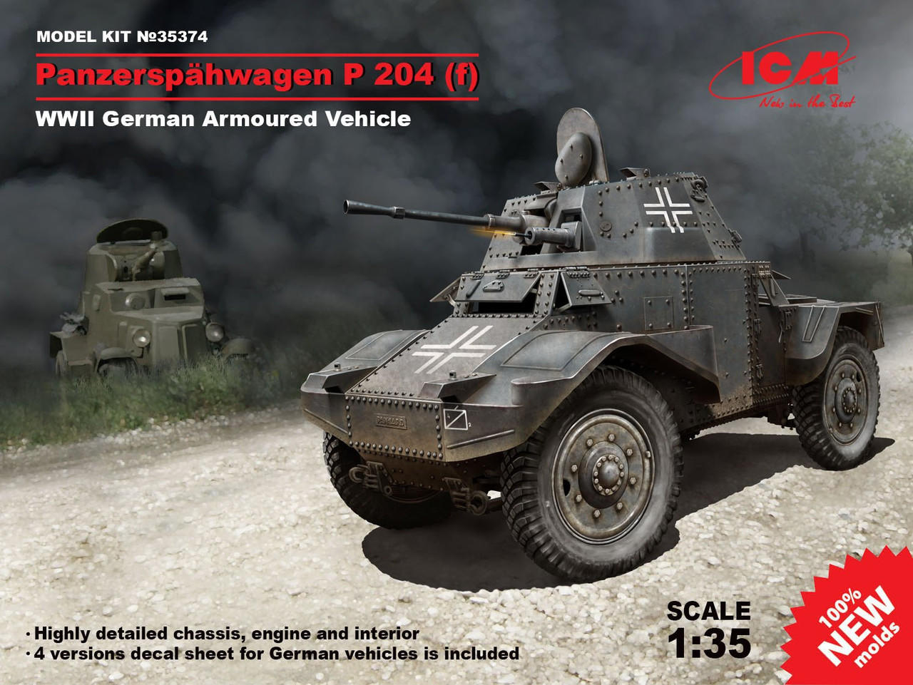 1/35 ICM Panzersphwagen P 204 (f), WWII German Armoured Vehicle