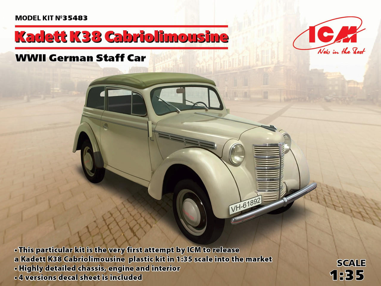 1/35 ICM Kadett K38 Cabriolimousine, WWII German Staff Car