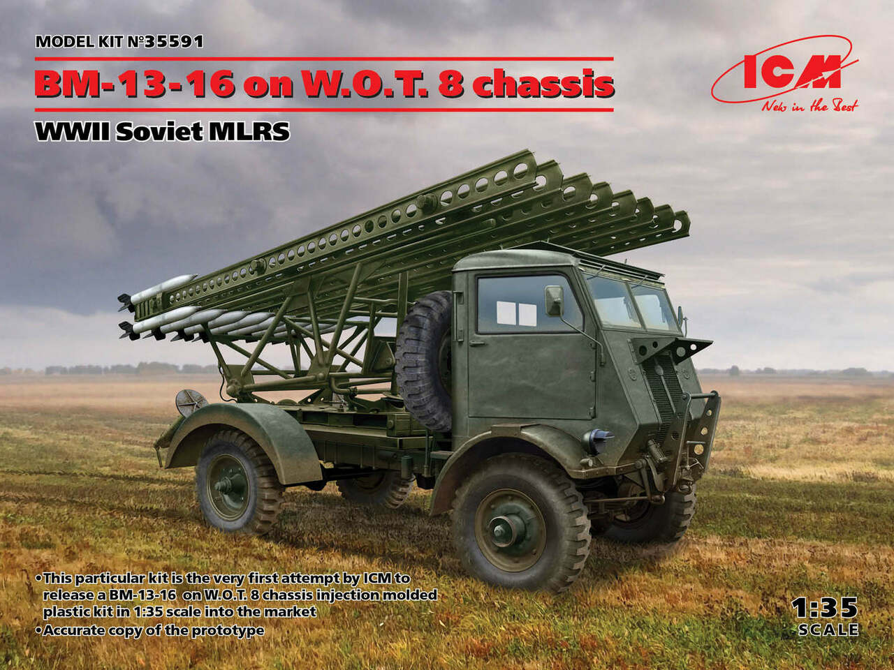 【中古】ﾐﾘﾀﾘ）35591 ICM 1/35 ｿﾋﾞｴﾄ BM-13-16[91][240091384974] 1/35 ICM BM-13-16 on W.O.T. 8 chassis, WWII Soviet MLRS