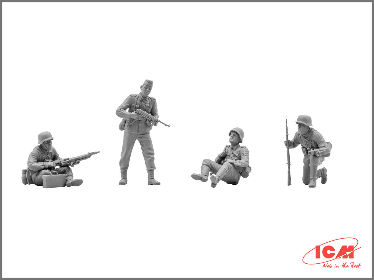 Maquette ICM 1:35 - Équipage De Char Soviétique (1943-1945) - 4 Figurines En Plastique à Assembler Et Peindre