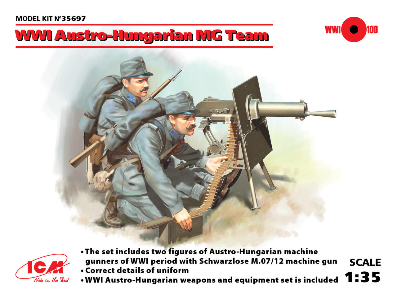 1/35 ICM WWI Austro-Hungarian MG Team (2 figures) - Squadron.com
