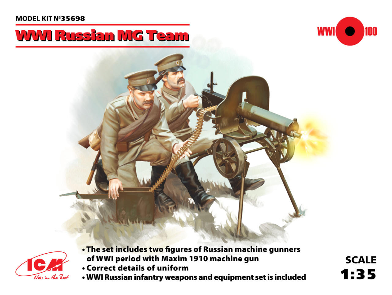 1/35 ICM WWI Russian Maxim MG Team (2 figures) - Squadron.com