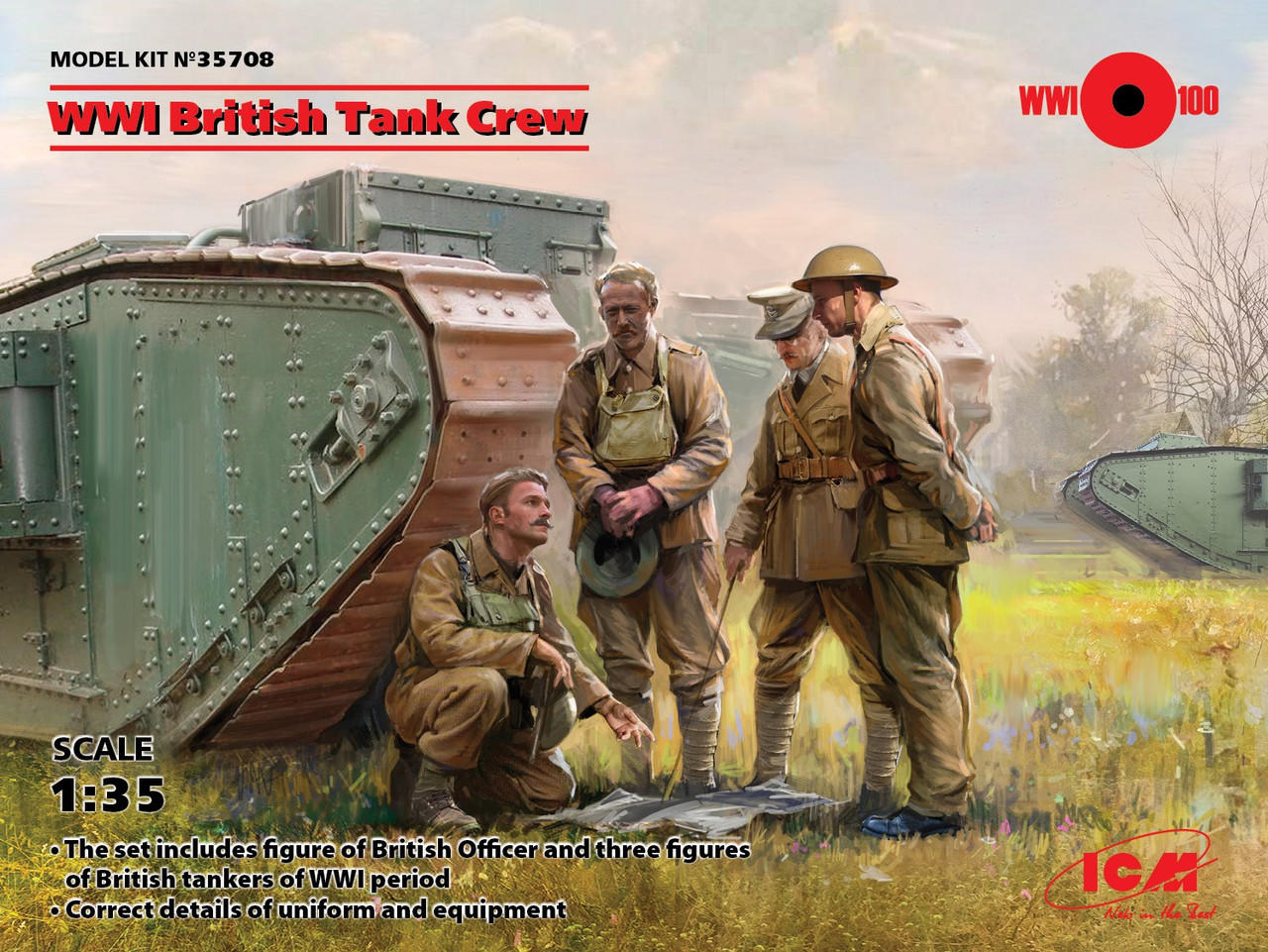 1/35 ICM WWI British Tank Crew (4 figures) - Squadron.com