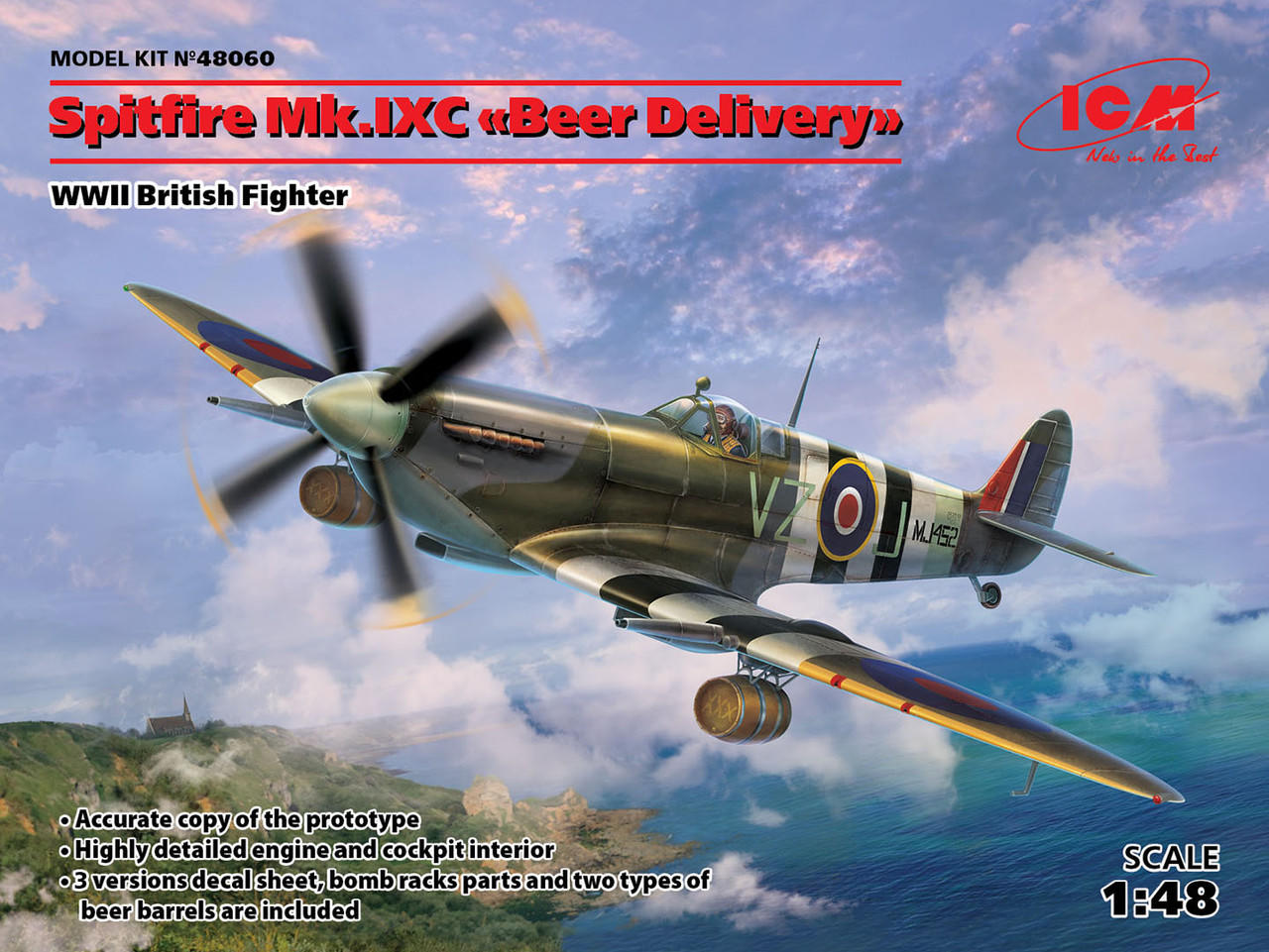 ミリタリー spirit 1/48 ICM Spitfire Mk.IXC Beer Delivery, WWII British Fighter