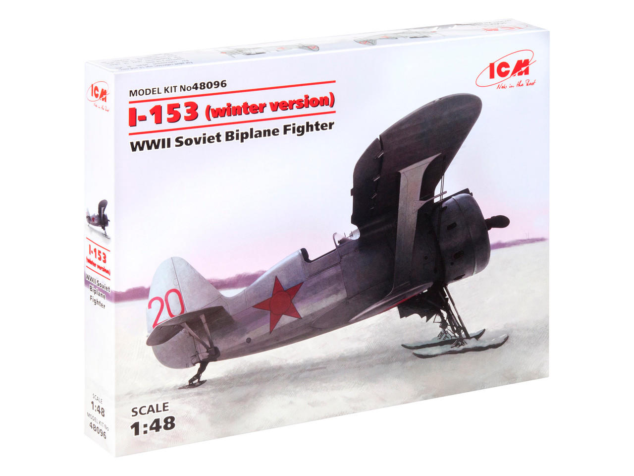 1/48 ICM I-153, WWII Soviet Biplane Fighter (winter version