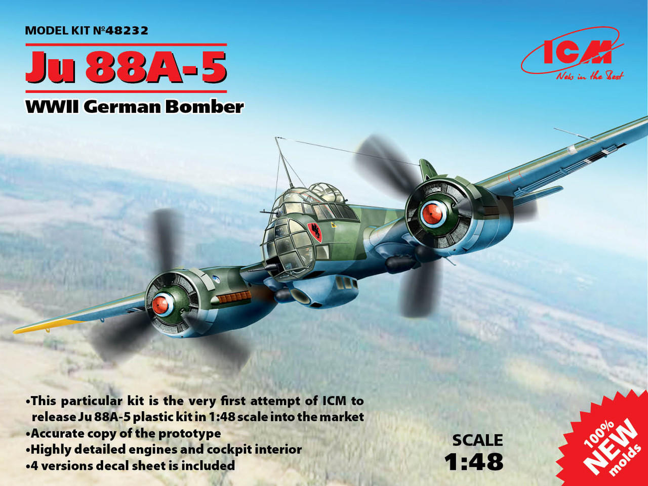 ICM Ju 88A-4/Torp WWIIドイツ魚雷機 1:48 1/48 ICM Ju 88A-4 Torp/A-17, WWII German Torpedo Plane - Squadron.com