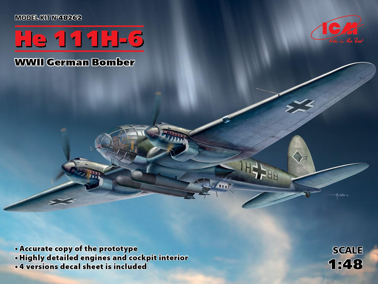 1/48 ICM He 111H-6, WWII German Bomber - Squadron.com