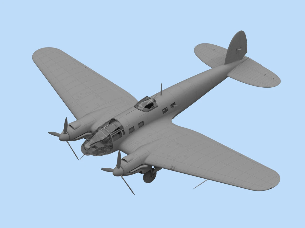 ICM 48261 He 111H-3 WWII Kit de modélisme bombardier allemand (100% New Molds) Multicolore