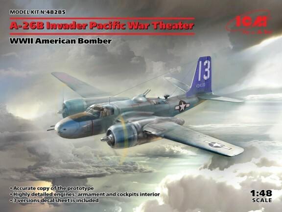 1/48 ICM A-26B Invader Pacific War Theater WWII American Bomber