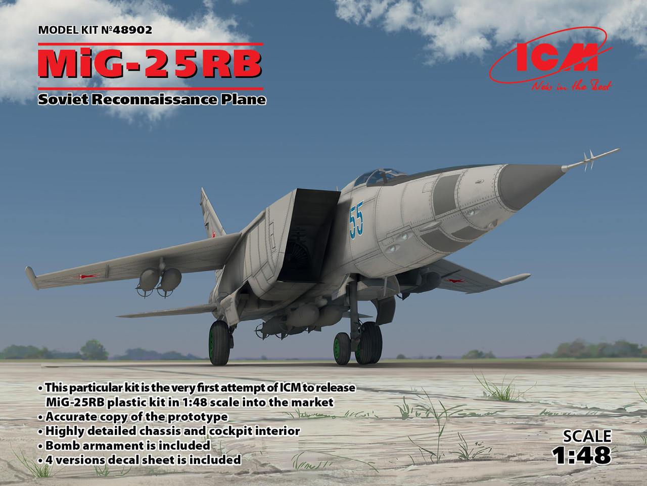 ICM 1/48 ミグ MiG-25 RB 1/48 ICM MiG-25 RB, Soviet Reconnaissance Plane - Squadron.com