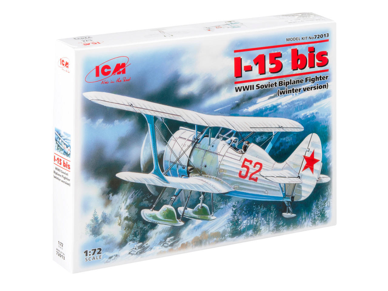 1/72 ICM I-15 bis, WWII Soviet Biplane Fighter (winter version