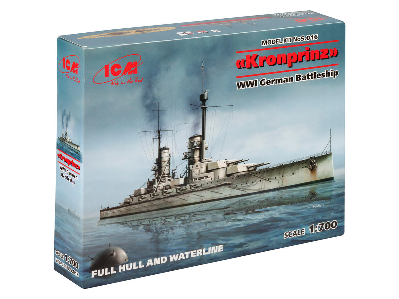 1/700 ICM Kronprinz (full hull & waterline), WWI German Battleship