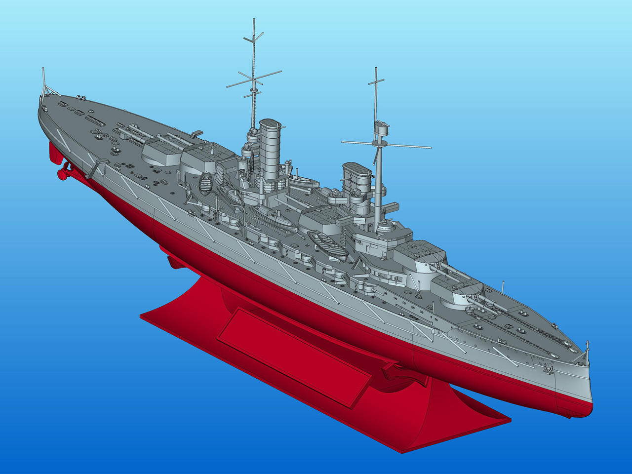 1/700 ICM Kronprinz (full hull & waterline), WWI German Battleship