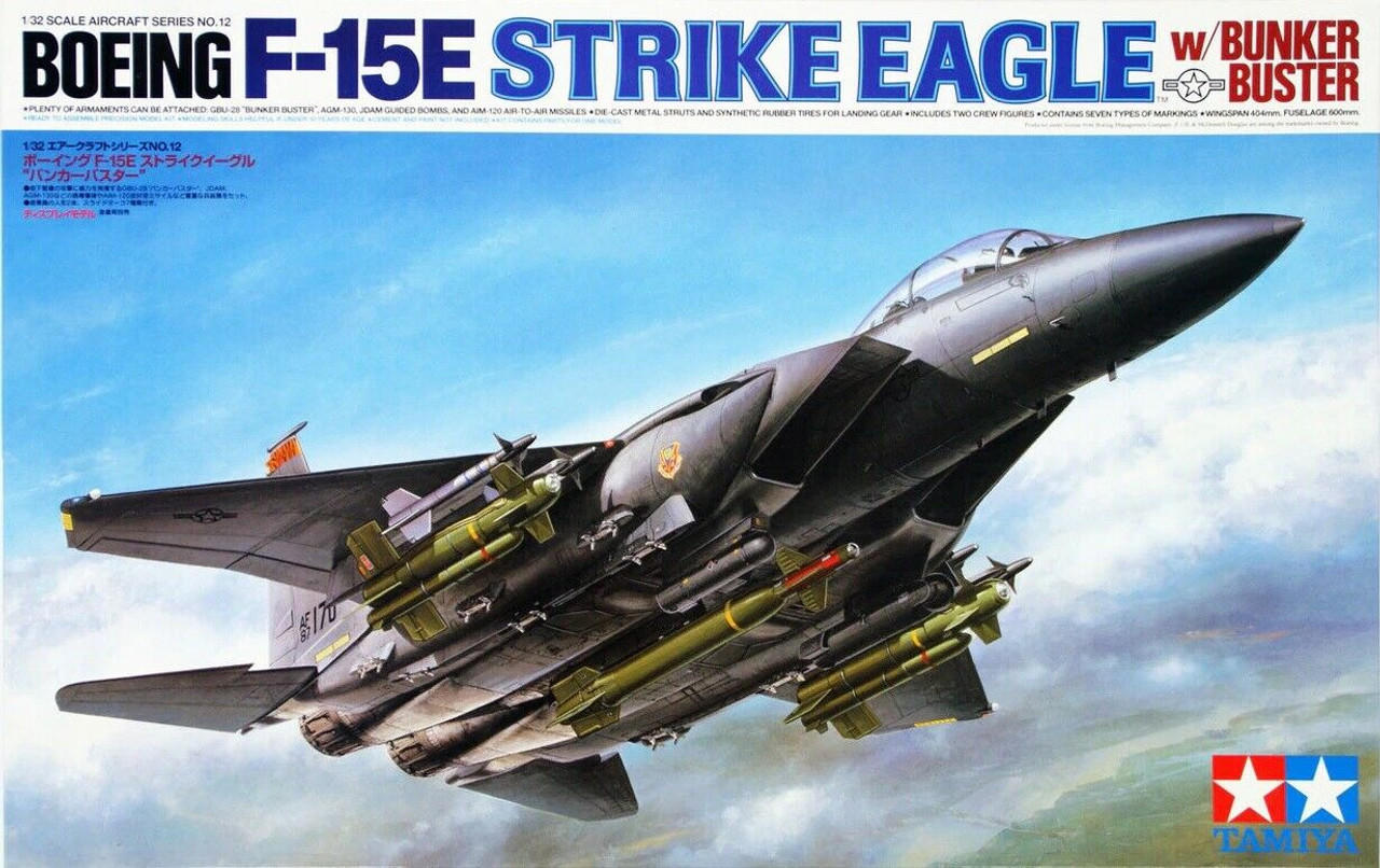 1/32 Tamiya F-15E Bunker Buster Plastic Model Kit - Squadron.com