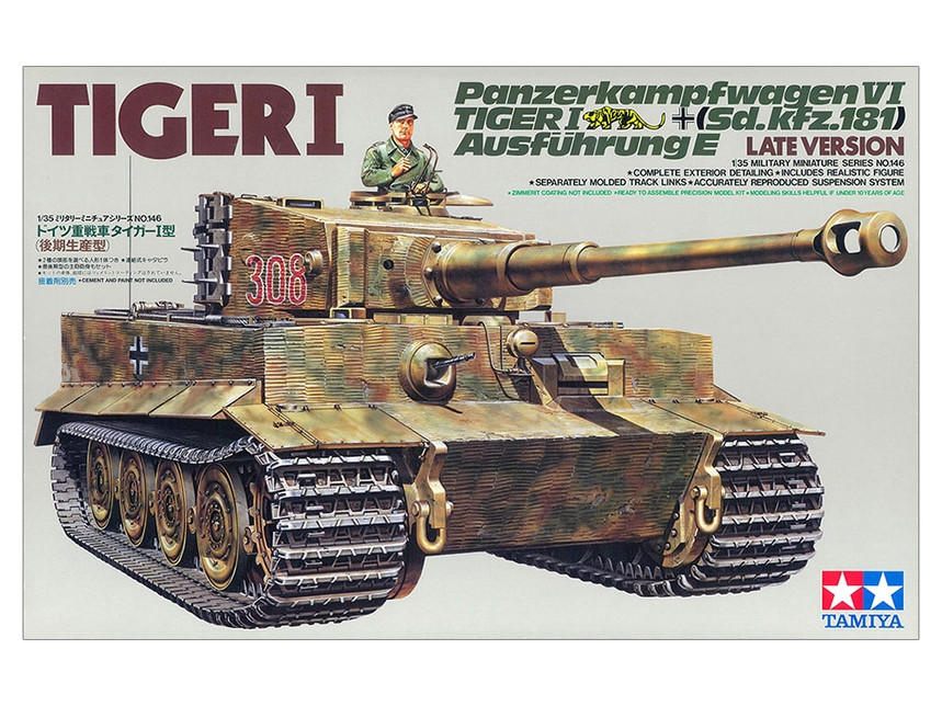 1/35 Tamiya Tiger 1 German Tank Plastic Model Kit - Squadron.com