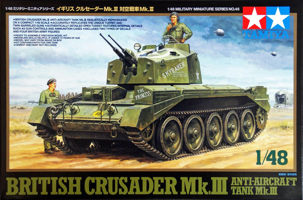 1/48 Tamiya Crusader Mk.Iii A-A Tank Plastic Model Kit
