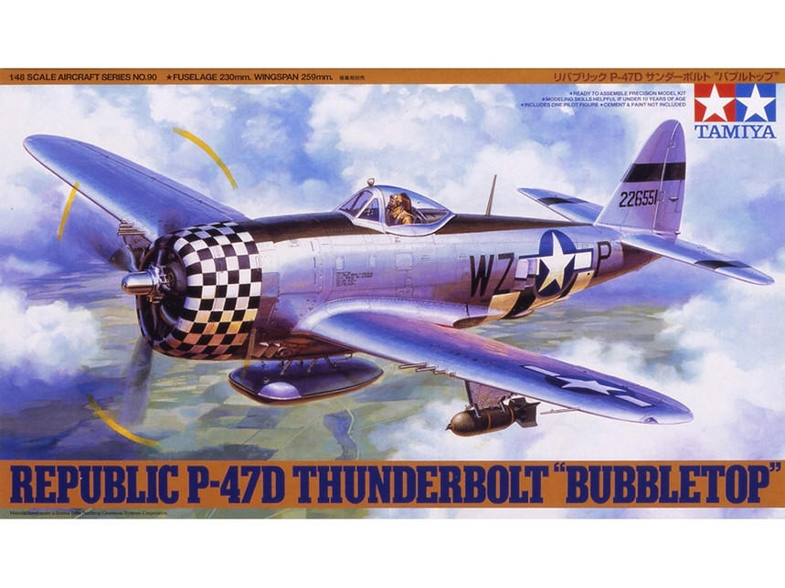 1/48 Tamiya P-47D Thunderbolt Bubbletop Plastic Model Kit