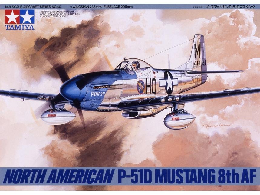 1/48 Tamiya P-51D Mustang 8th Af Plastic Model Kit - Squadron.com