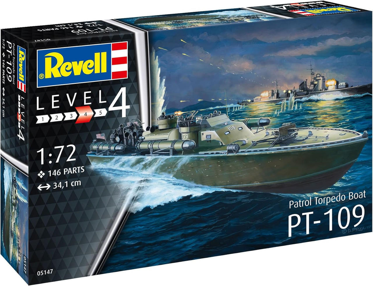 Revell PT-109 パトロール魚雷艇 1/72 Amazon.com: Revell 05147, Patrol Torpedo Boat Pt-109, 1: 72