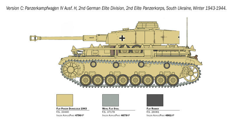 1/35 Italeri PzKpfw IV Ausf H Tank Plastic Model Kit