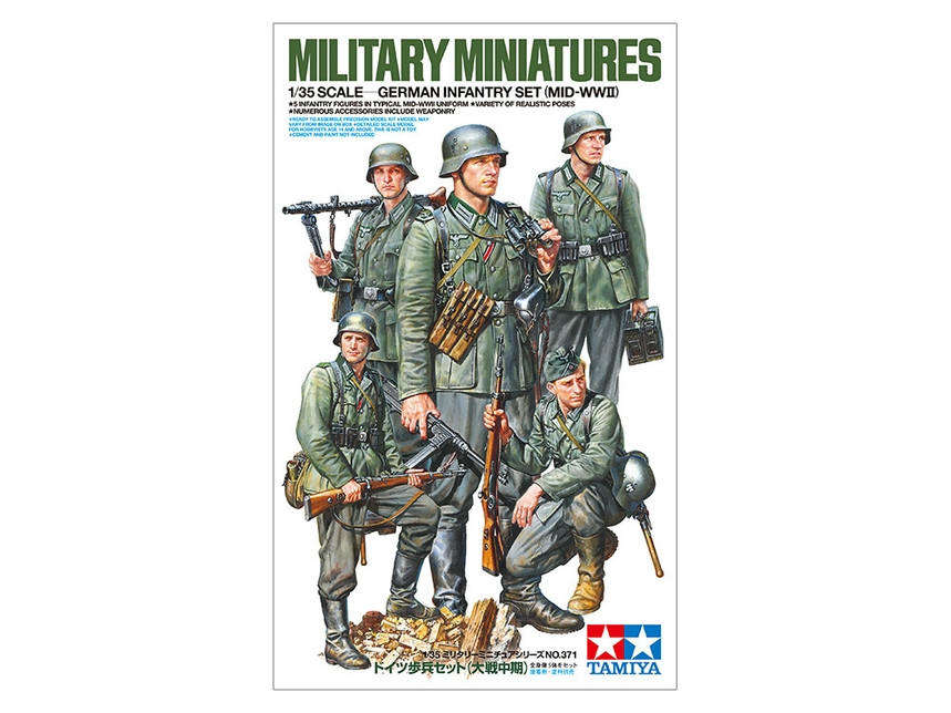 LP ドイツ Documental Series Military 8枚セット 1/35 Tamiya German Mid-WWII Infantry Set (x5) - Squadron.com