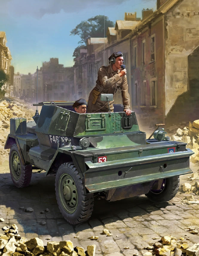 Tamiya 1/48 Scale British Dingo II Armored Scout Car Model Kit - WWII Military Vehicle With Figures