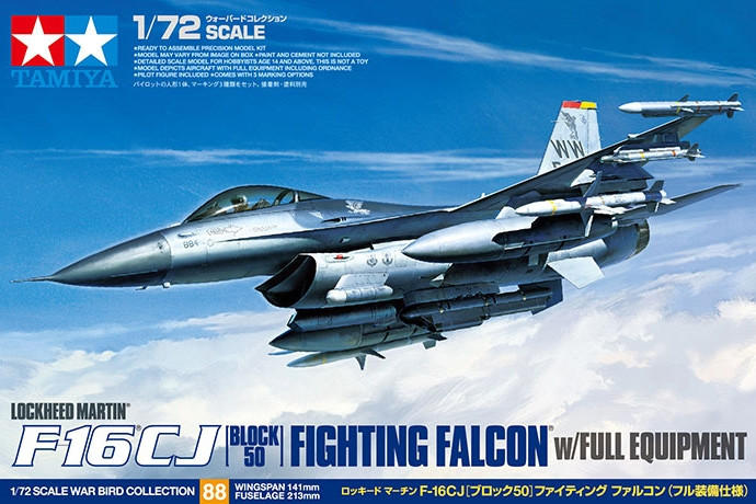 1/72 F16CJ Block 50 Fighting Falcon Aircraft w/Full Equipment