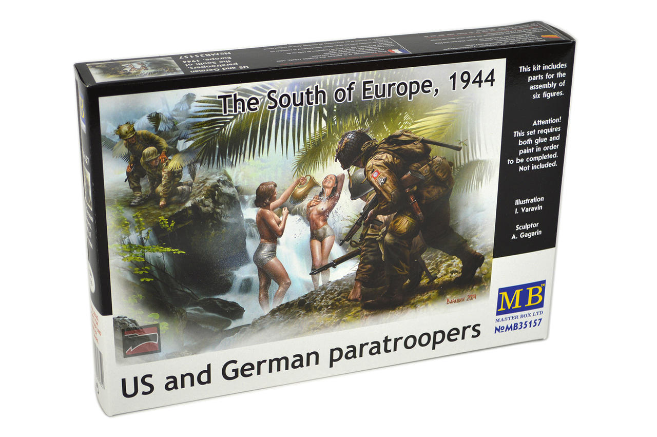 1/35 Master Box Watching Girls Shower US & German Paratroopers