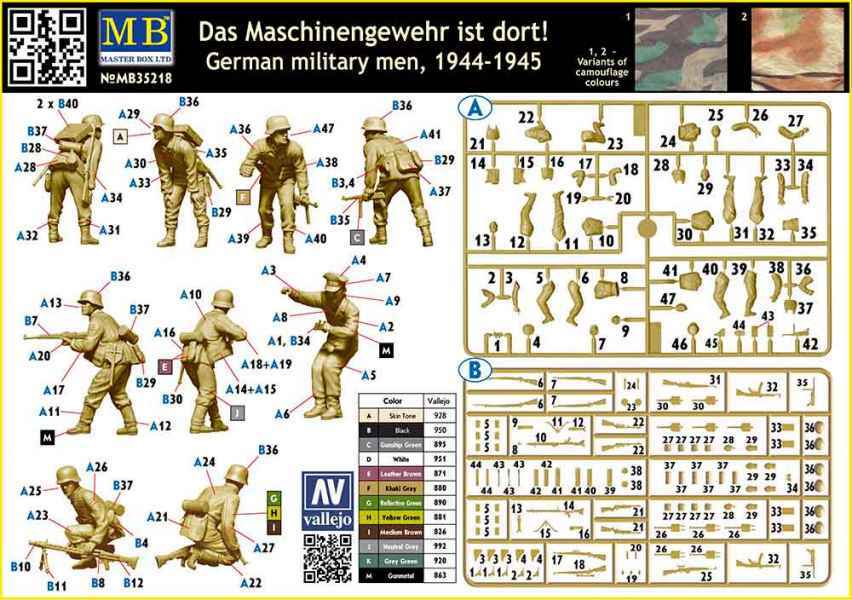1/35 Master Box German Military Men 1944-1945 (x5) Plastic