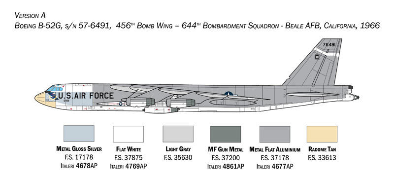 1/72 Italeri B-52G Stratofortress Bomber Plastic Model Kit