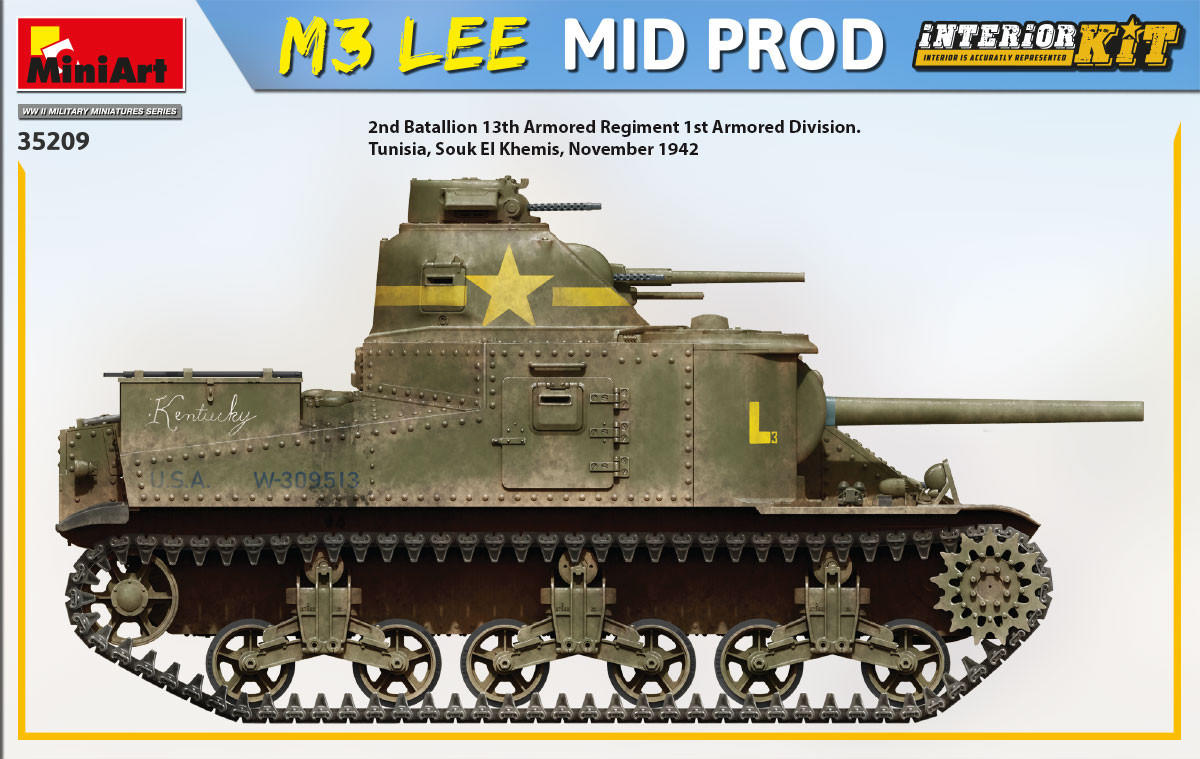 T3 ミニチュアタンク 2003年製 未開封 1/35 Miniart M3 Lee Mid Production Tank w/Full Interior - Squadron.com