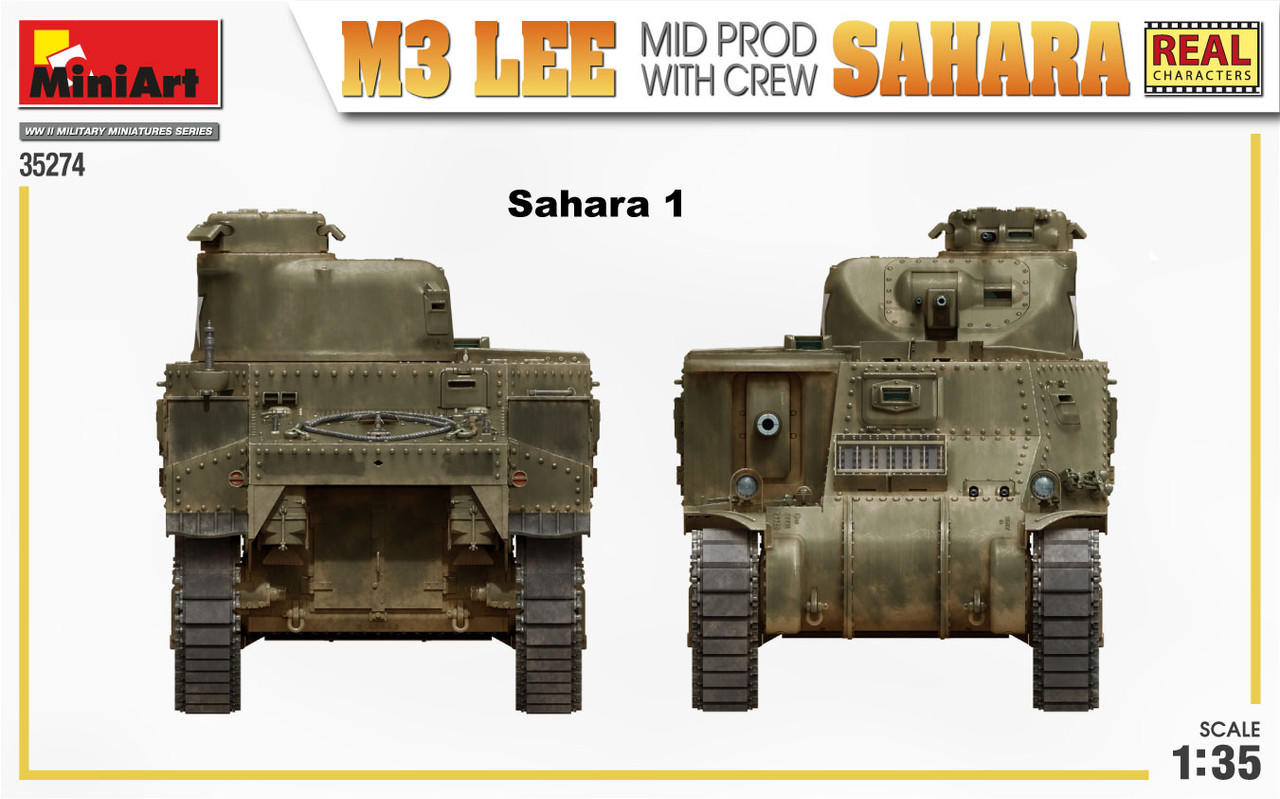 1/35 Miniart M3 Lee Mid Production Sahara Tank w/5 Crew