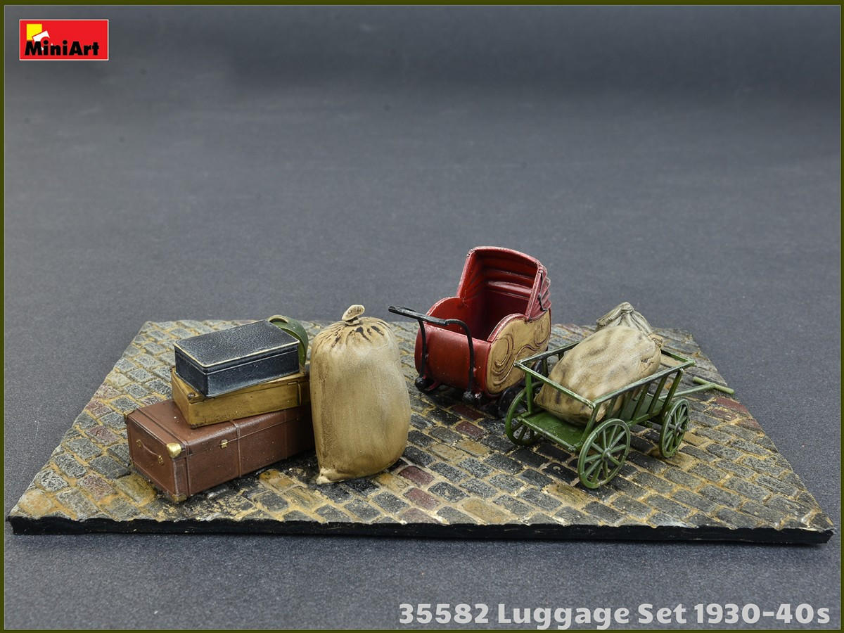 MiniArt Modellbauzubehör „Luggage Set 1930-40s“ – Maßstab 1:35, Detaillierter Bausatz