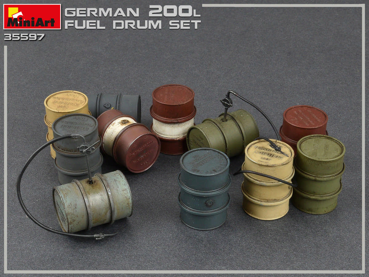 1/35 Miniart WWII German 200L Fuel Drum Set (12) - Squadron.com