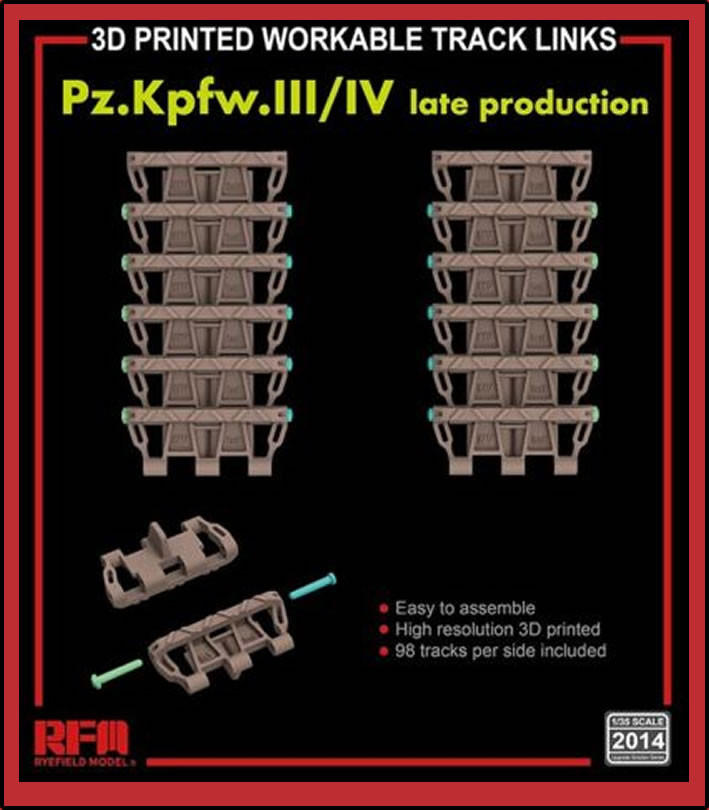 1/35 Ryefield Model 3D Workable Track Links Pz.Kpfw.III/IV