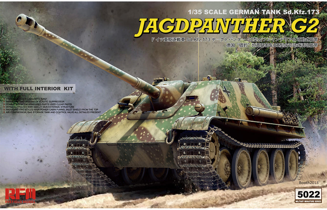JAGDPANTHER G2 1/35 フルインテリアキット 1/35 Ryefield Model Jagdpanther G2 w/Full Interior - Squadron.com