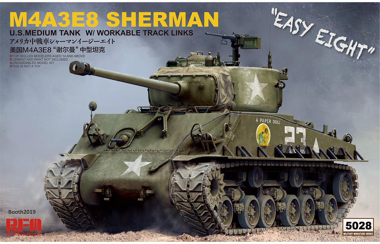 1/35 Ryefield Model M4A3E8 Sherman Easy Eight with Workable