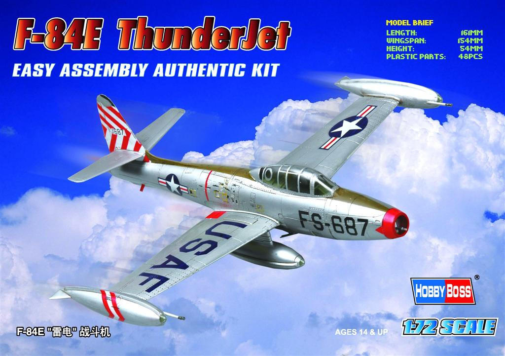 thunder88ページ 1/72 Hobby Boss F-84E Thunderjet Easy Assembly Kit - HY80246