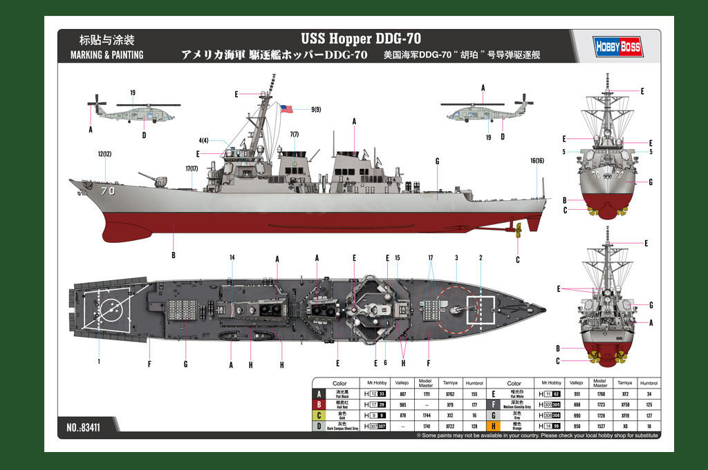 1/700 Hobby Boss USS Hopper DDG-70 - HY83411 - Squadron.com