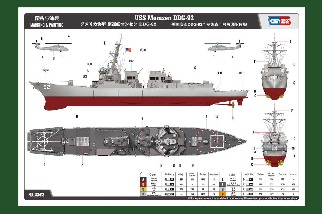 1/700 Hobby Boss USS Momsen DDG-92 - HY83413 - Squadron.com